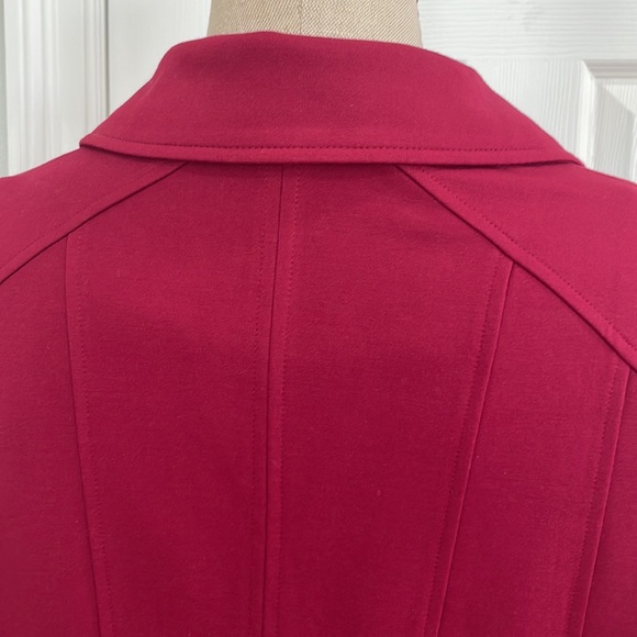 Chico’s LS jacket ponte mulberry red Size 1 8 M - Picture 9 of 16